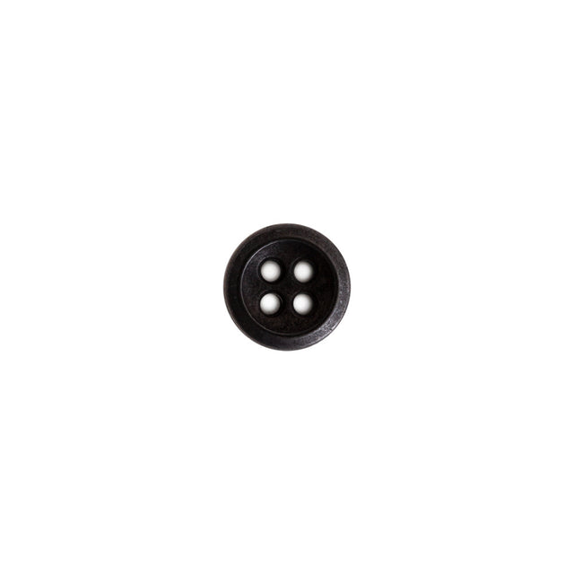 Italian Black Metal 4-Hole Button - 14L/9mm