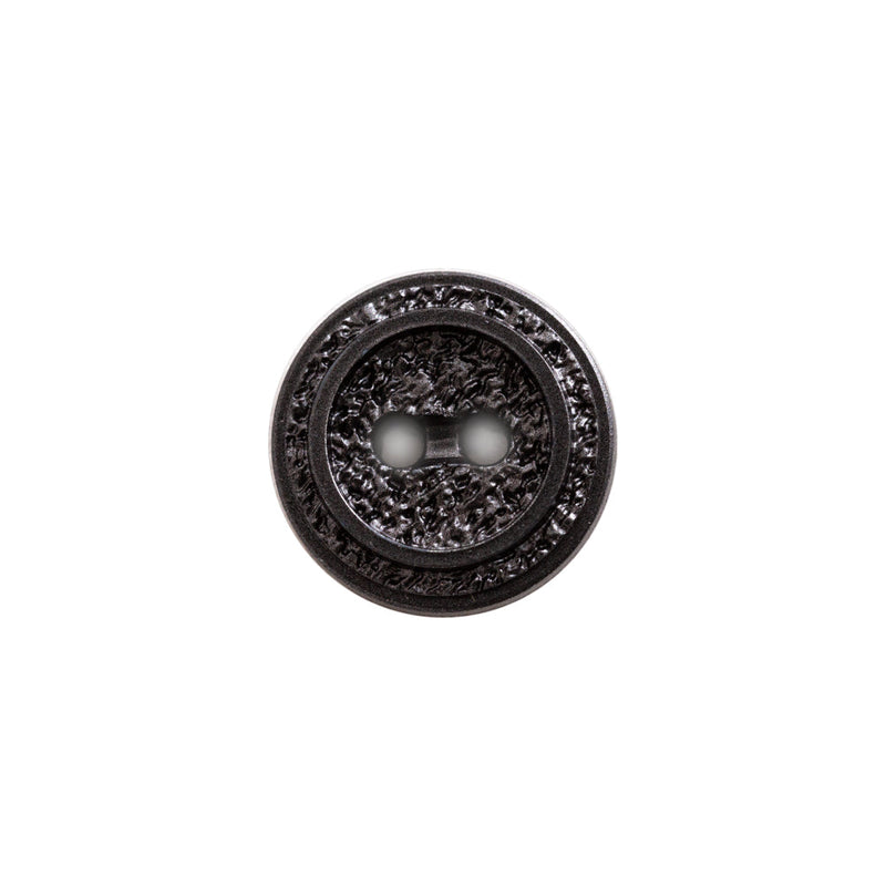 Italian Black Gravel 2-Hole Button - 24L/15mm