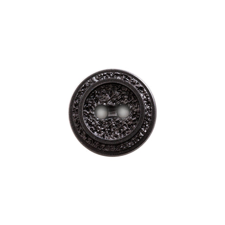 Italian Black Gravel 2-Hole Button - 24L/15mm