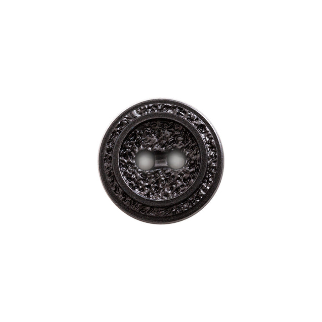 Italian Black Gravel 2-Hole Button - 24L/15mm