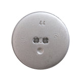 Italian Silver Gravel 2-Hole Button - 44L/28mm