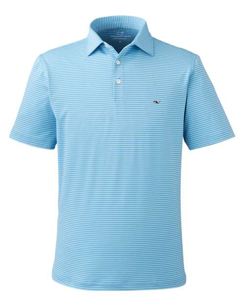 vineyard vines Men's Bradley Stripe Sankaty polo featuring refined striped styling for casual outfits