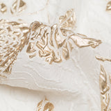 Metallic Bright Gold and Snow White Rosy Luxury Brocade