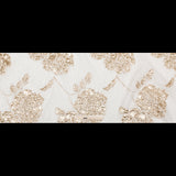 Metallic Bright Gold and Snow White Rosy Luxury Brocade