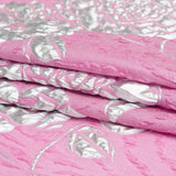 Metallic Silver and Wild Orchid Rosy Luxury Brocade