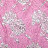 Metallic Silver and Wild Orchid Rosy Luxury Brocade
