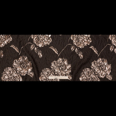 Metallic Rose Gold and Black Rosy Luxury Brocade
