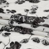 Metallic Black and White Alyssum Rosy Luxury Brocade