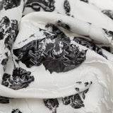 Metallic Black and White Alyssum Rosy Luxury Brocade