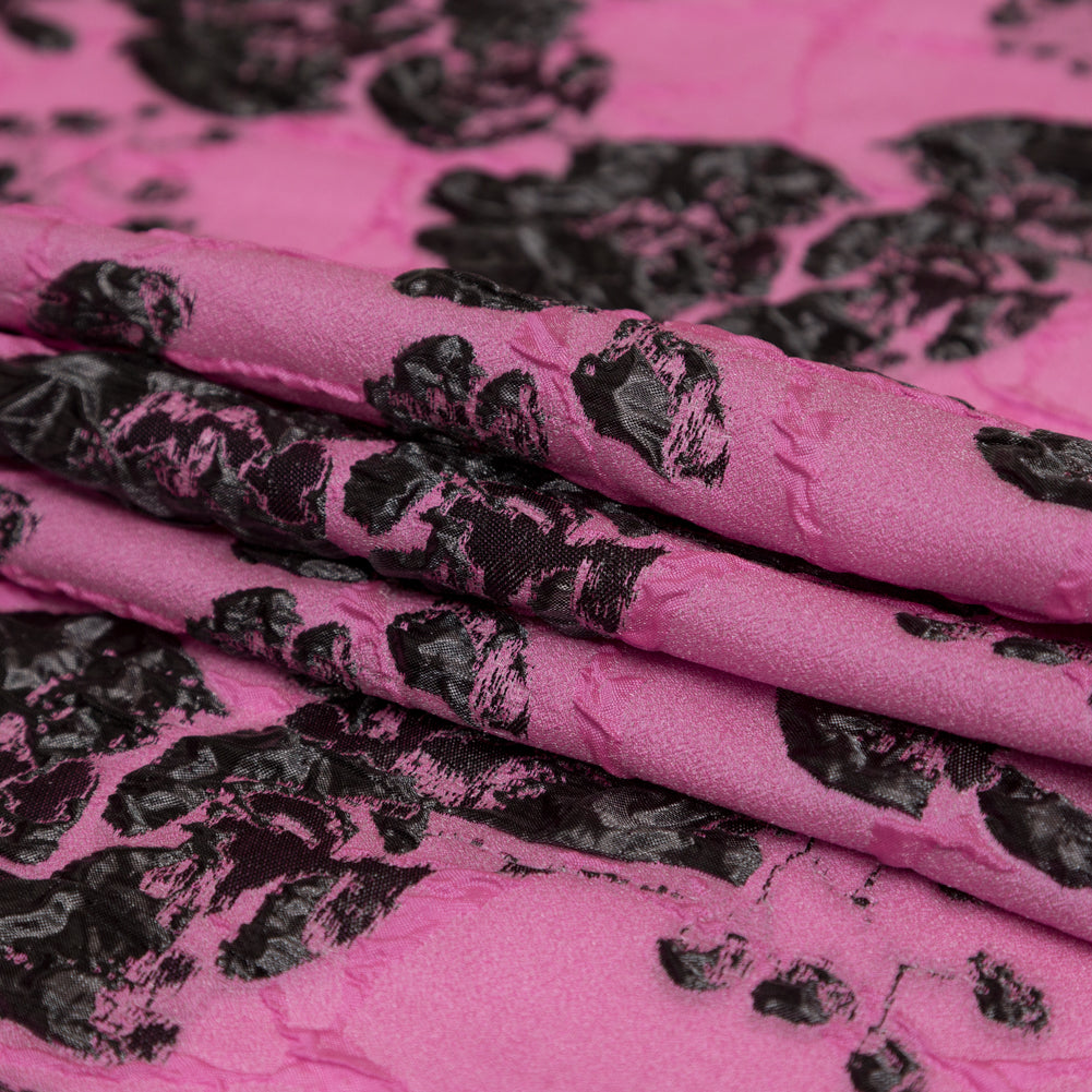 Metallic Black and Sachet Pink Rosy Luxury Brocade