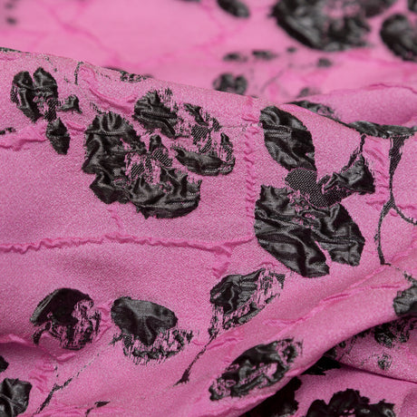 Metallic Black and Sachet Pink Rosy Luxury Brocade