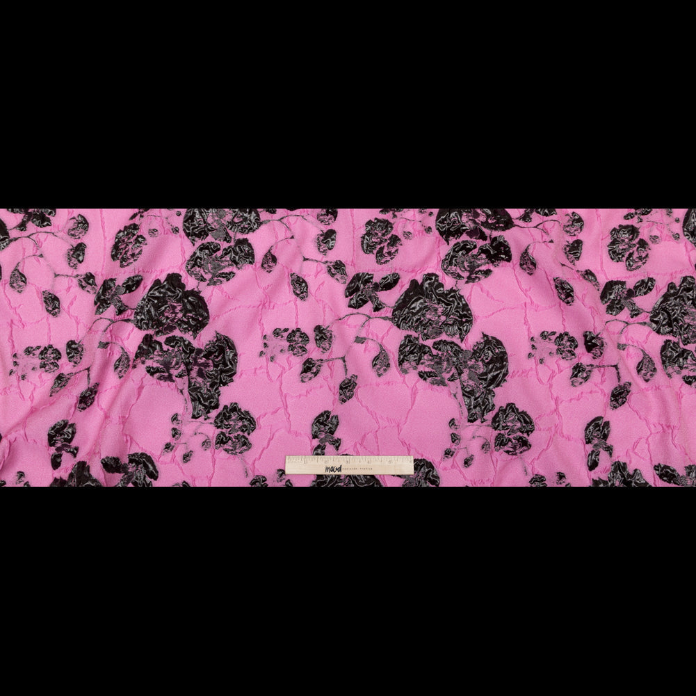 Metallic Black and Sachet Pink Rosy Luxury Brocade