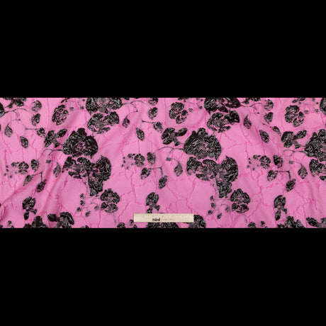 Metallic Black and Sachet Pink Rosy Luxury Brocade
