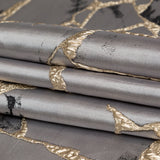 Metallic Gold, London Fog and Black Satin-Faced Abstract Luxury Brocade
