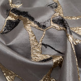 Metallic Gold, London Fog and Black Satin-Faced Abstract Luxury Brocade