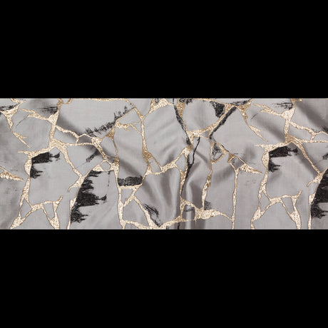 Metallic Gold, London Fog and Black Satin-Faced Abstract Luxury Brocade