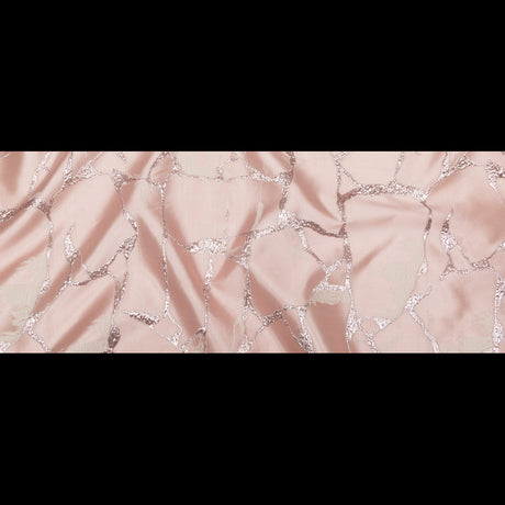 Metallic Dynasty Pink, Misty Rose and Shell Satin-Faced Abstract Luxury Brocade
