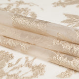 Metallic Golden Egg and Warm Sand Abstract Luxury Organza Brocade