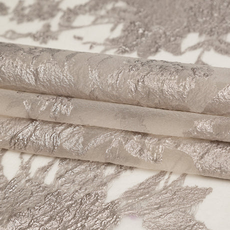 Metallic Tuffet and Pure Cashmere Abstract Luxury Organza Brocade
