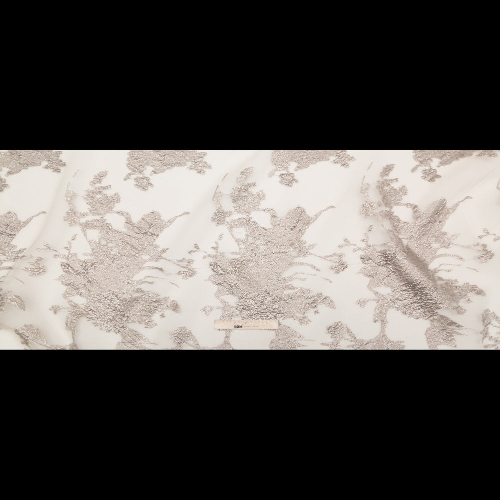 Metallic Tuffet and Pure Cashmere Abstract Luxury Organza Brocade