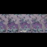 Metallic Blue Morpho, Periscope, Dark Ivy and Purple Gumdrop Floral Luxury Organza Brocade
