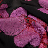 Metallic Black, Pink and Red Floral Luxury Organza Brocade