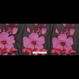 Metallic Black, Pink and Red Floral Luxury Organza Brocade