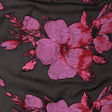 Metallic Black, Pink and Red Floral Luxury Organza Brocade