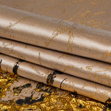 Metallic Bright Gold and Toasted Almond Abstract Border Brocade