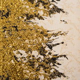 Metallic Bright Gold and Toasted Almond Abstract Border Brocade