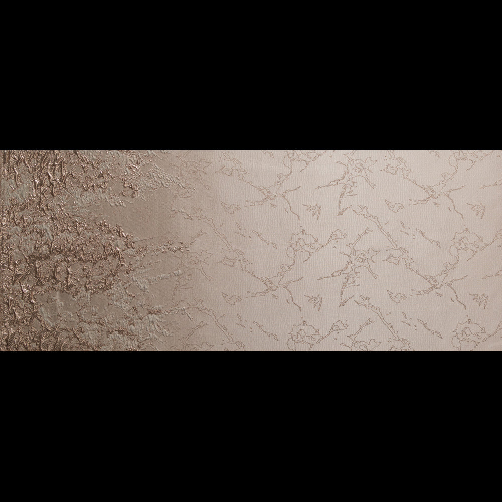 Metallic Peach Blush, Pink Salt and Champagne Abstract Border Brocade