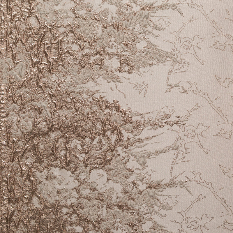 Metallic Peach Blush, Pink Salt and Champagne Abstract Border Brocade