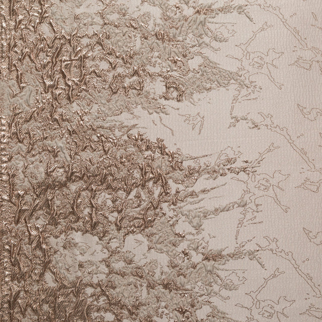 Metallic Peach Blush, Pink Salt and Champagne Abstract Border Brocade
