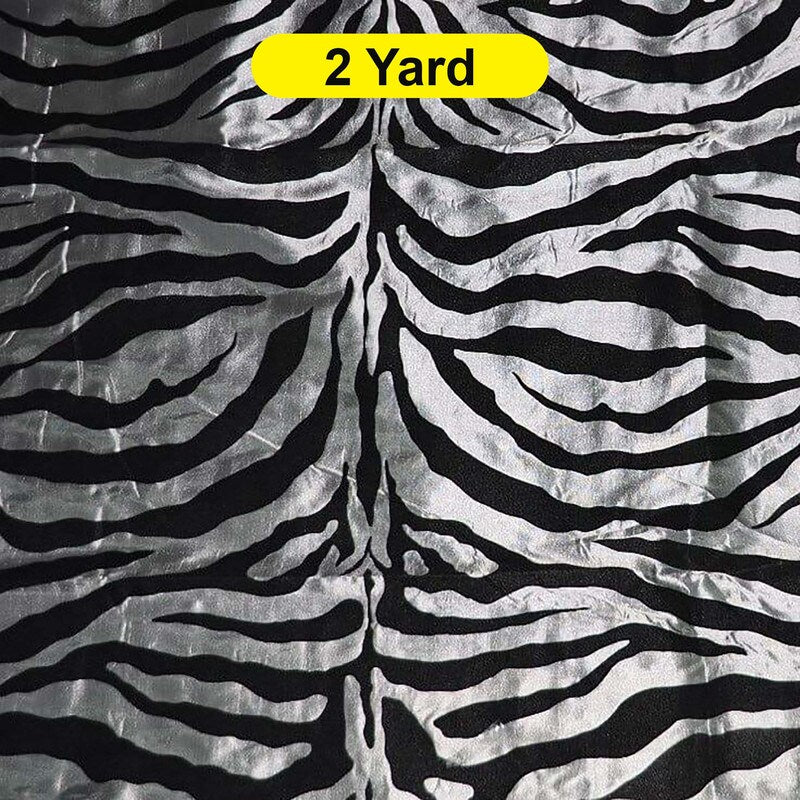 Zebra Flocking Taffeta Flocking Velvet Zebra Fabric 60" Wide