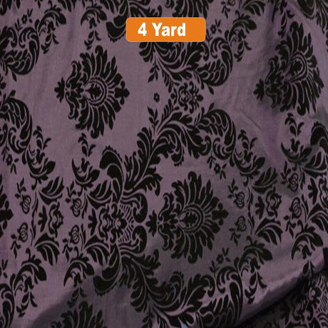 Damask Flocking Taffeta Fabric - 60" Wide for Curtains, Apparel, and Décor