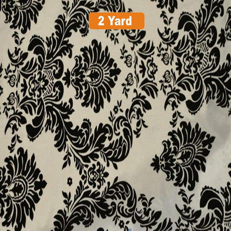Damask Flocking Taffeta Fabric - 60" Wide for Curtains, Apparel, and Décor