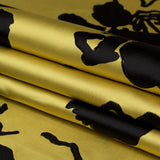 Metallic Abstract Jacquard Lame - Black and Blazing Yellow