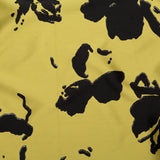 Metallic Abstract Jacquard Lame - Black and Blazing Yellow