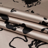 Metallic Abstract Jacquard Lame - Black and Mushroom
