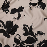 Metallic Abstract Jacquard Lame - Black and Mushroom