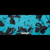 Metallic Abstract Jacquard Lame - Black and Barrier Reef