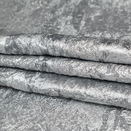 Metallic Matte Silver Abstract Luxury Brocade