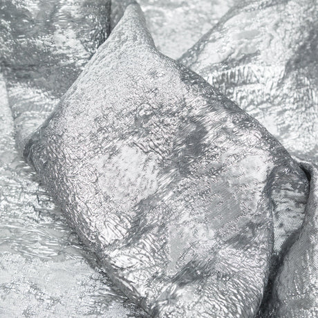 Metallic Matte Silver Abstract Luxury Brocade
