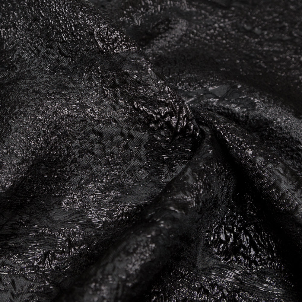 Metallic Black Abstract Luxury Brocade