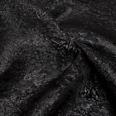 Metallic Black Abstract Luxury Brocade