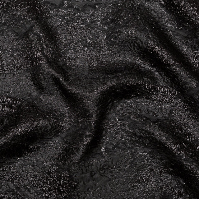 Metallic Black Abstract Luxury Brocade