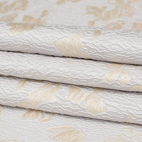 Metallic Aloe Wash and White Sand Floral Luxury Brocade