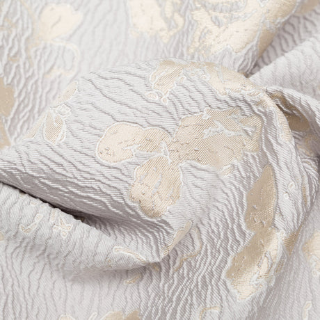 Metallic Aloe Wash and White Sand Floral Luxury Brocade
