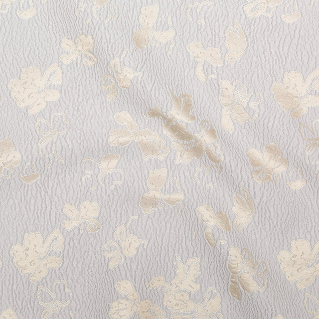 Metallic Aloe Wash and White Sand Floral Luxury Brocade