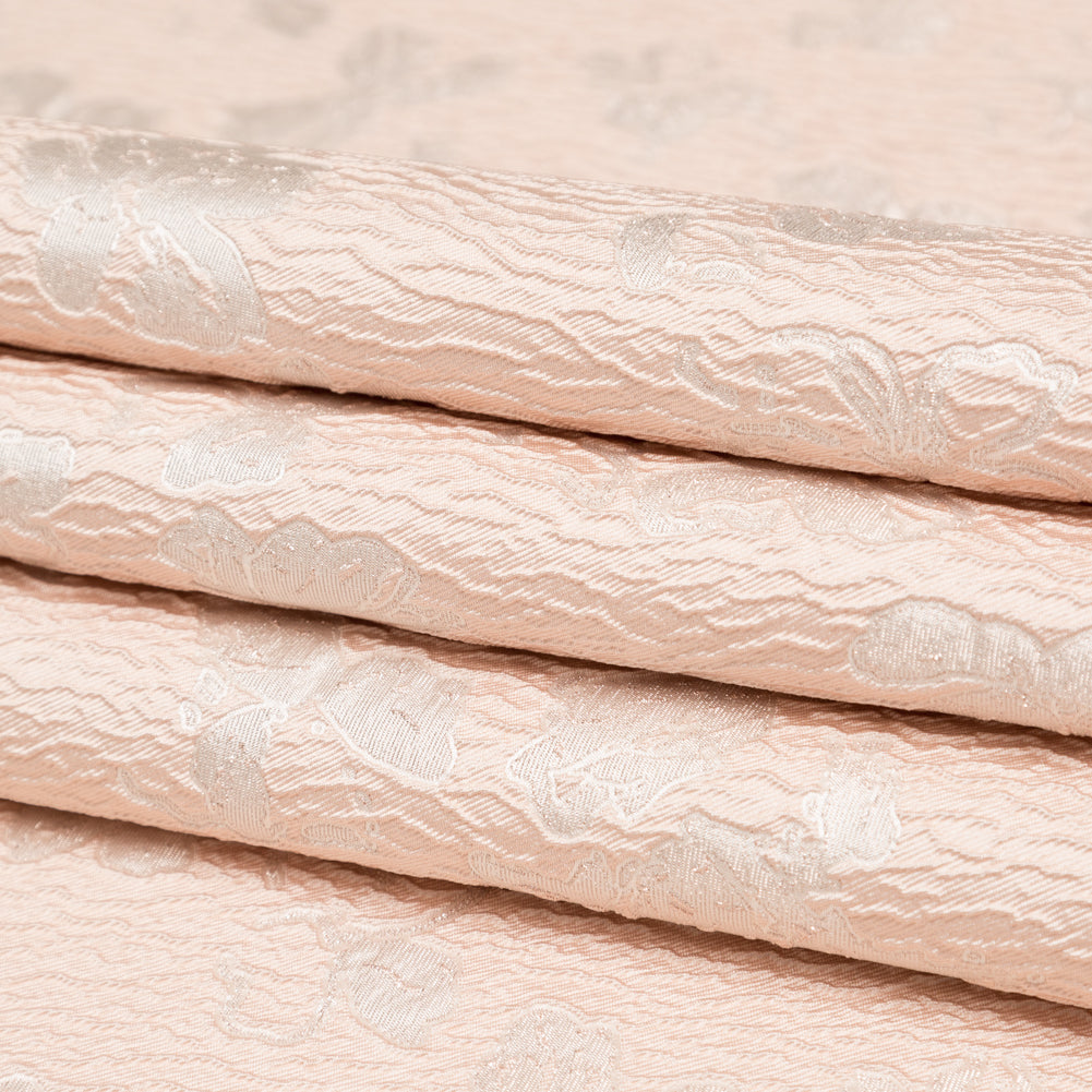 Metallic Dusty Pink and Linen Floral Luxury Brocade